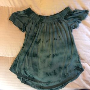 Express off the shoulder tie dye tee